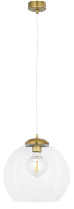 Lampa Wisząca ASTI Patyna Transparentny Szklany Klosz 1xE27 29 cm * Jupiter Outlet