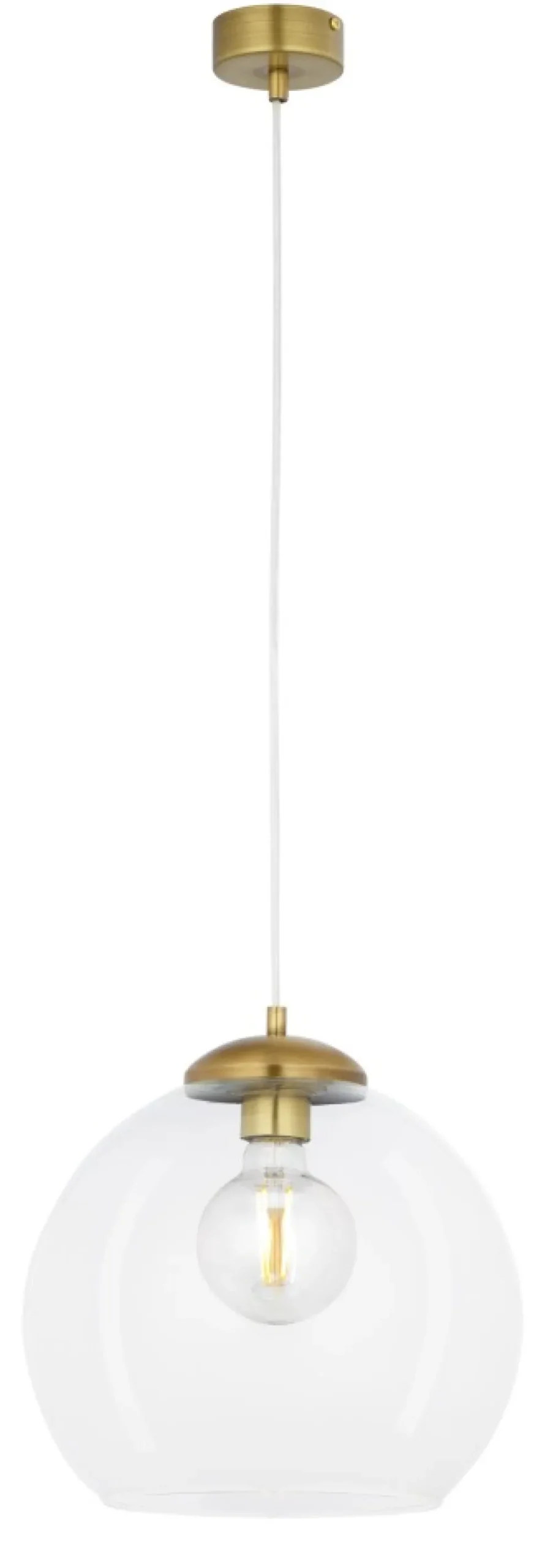 Lampa Wisząca ASTI Patyna Transparentny Szklany Klosz 1xE27 29 cm * Jupiter Outlet