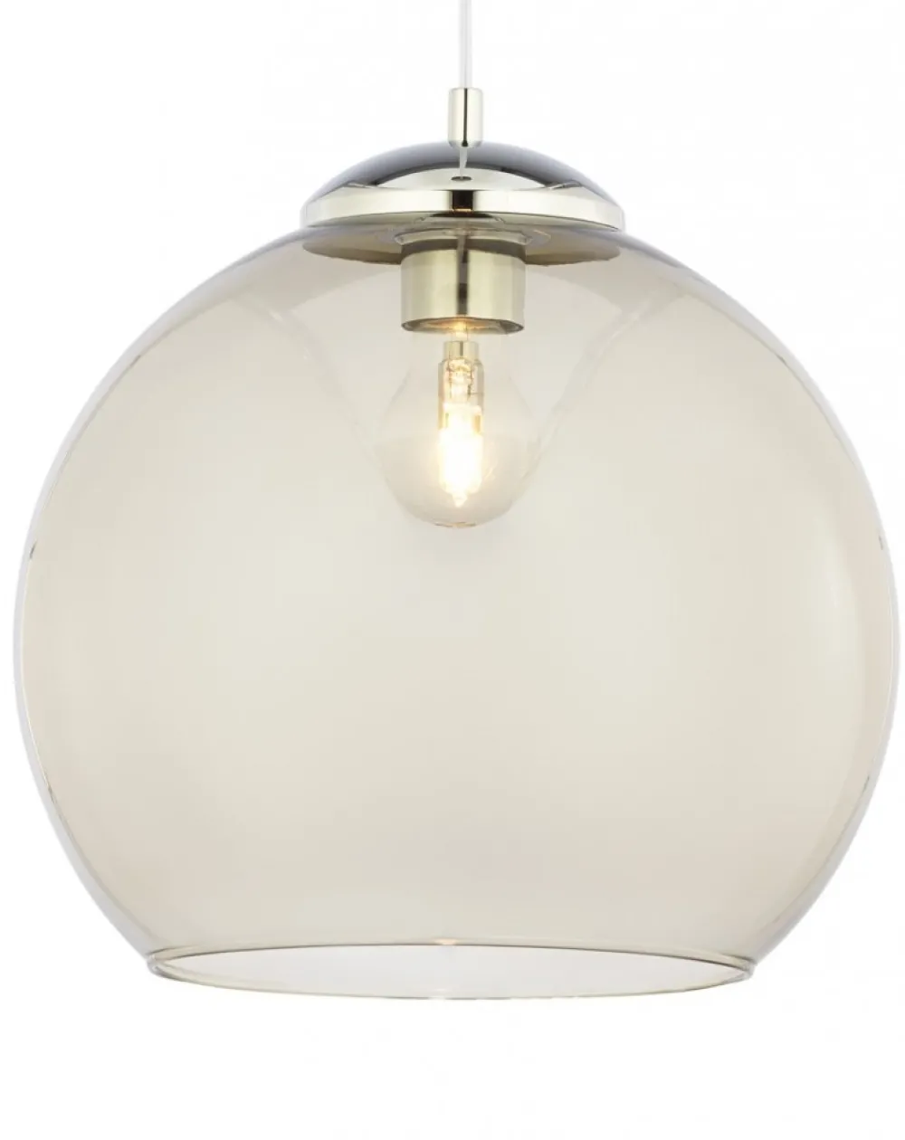 Lampa Wisząca ASTI Srebrny Szary Szklany Klosz 1xE27 29 cm * Jupiter Online