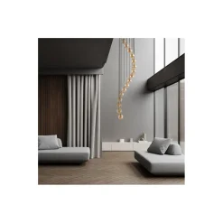 Lampa Wisząca AURORA Czarny Złoty Szklane Klosze 16xG9 220cm * TK Lighting Sale