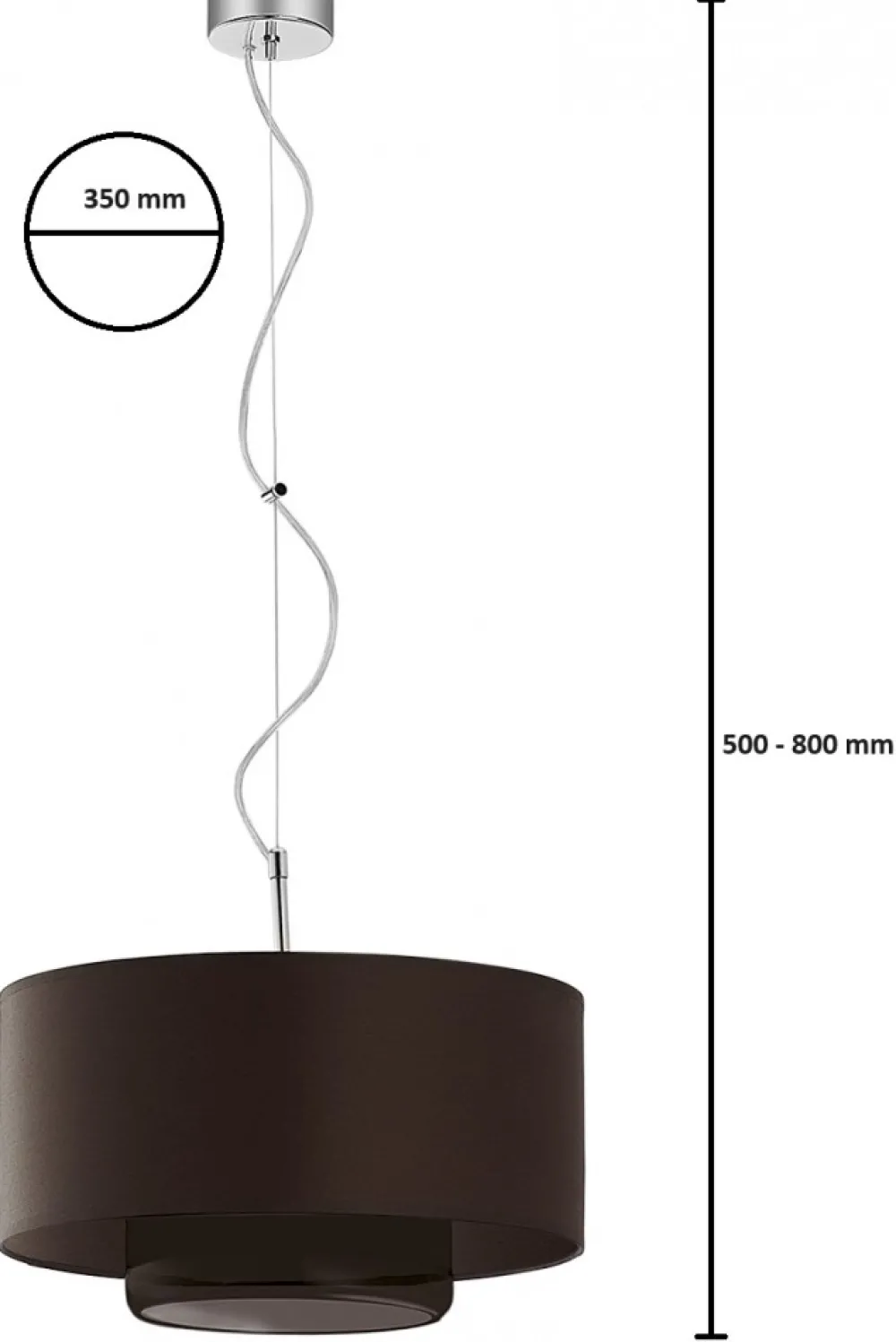 Lampa Wisząca AVEO Brązowy Abażur Szklany Klosz 1xE27 35 cm * Jupiter Outlet