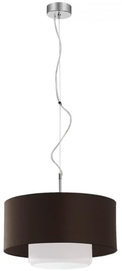 Lampa Wisząca AVEO Brązowy Biały Abażur Szklany Klosz 1xE27 35 cm * Jupiter Discount