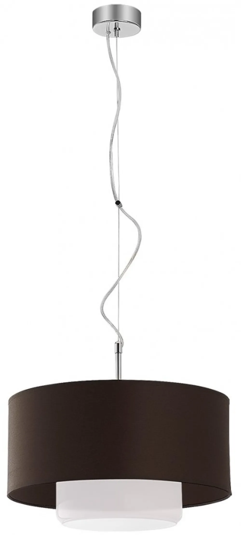 Lampa Wisząca AVEO Brązowy Biały Abażur Szklany Klosz 1xE27 35 cm * Jupiter Discount