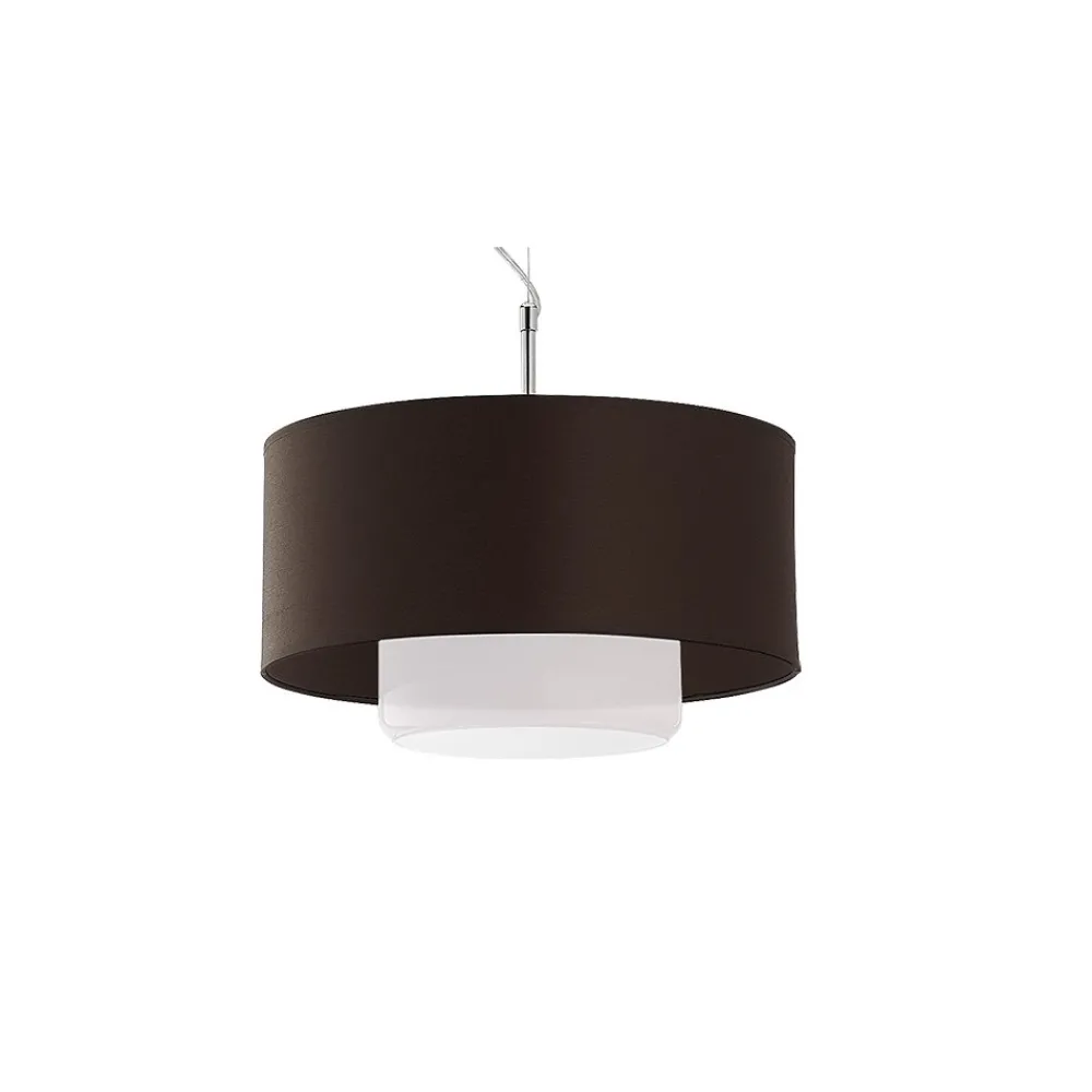 Lampa Wisząca AVEO Brązowy Biały Abażur Szklany Klosz 1xE27 35 cm * Jupiter Discount