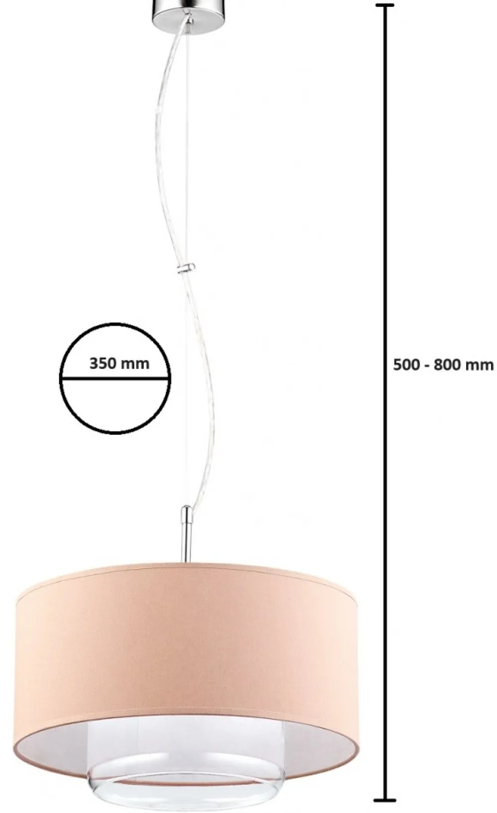 Lampa Wisząca AVEO Brązowy Transparentny Abażur Szklany Klosz 1xE27 35 cm * Jupiter Discount