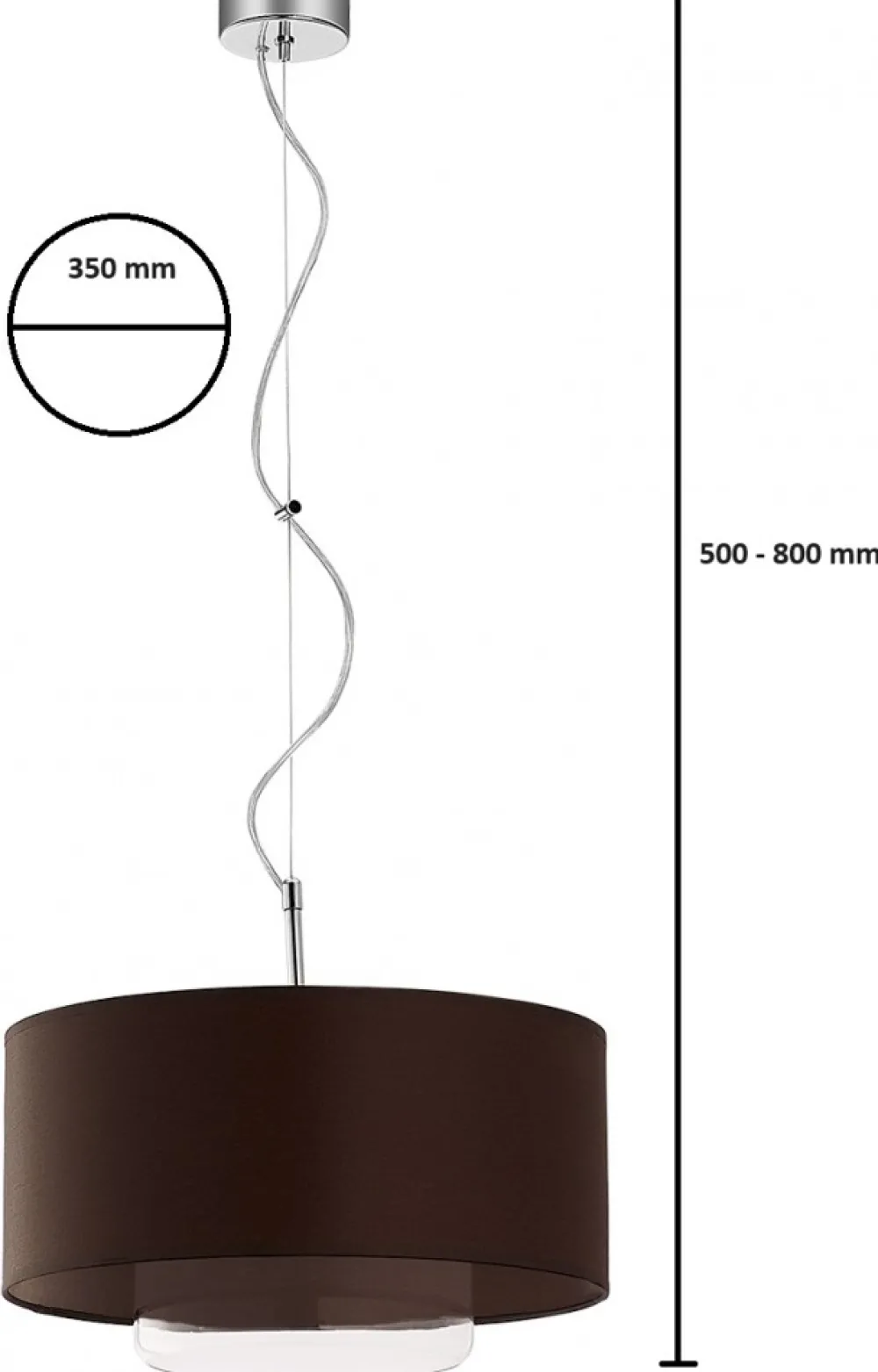 Lampa Wisząca AVEO Brązowy Transparentny Abażur Szklany Klosz 1xE27 35 cm * Jupiter Discount