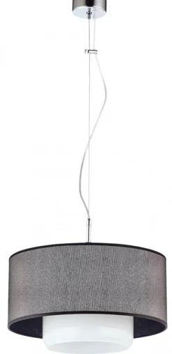 Lampa Wisząca AVEO Czarny Biały Abażur Szklany Klosz 1xE27 35 cm * Jupiter Clearance