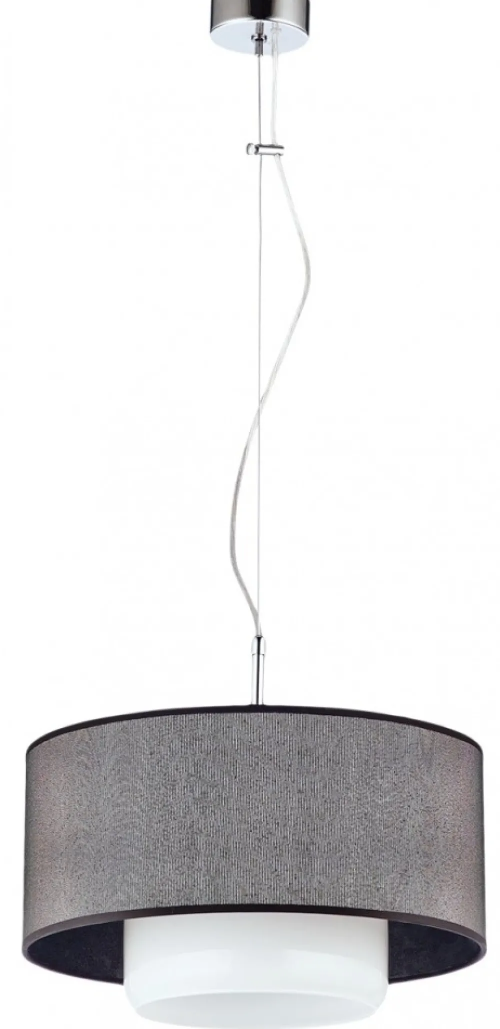 Lampa Wisząca AVEO Czarny Biały Abażur Szklany Klosz 1xE27 35 cm * Jupiter Clearance