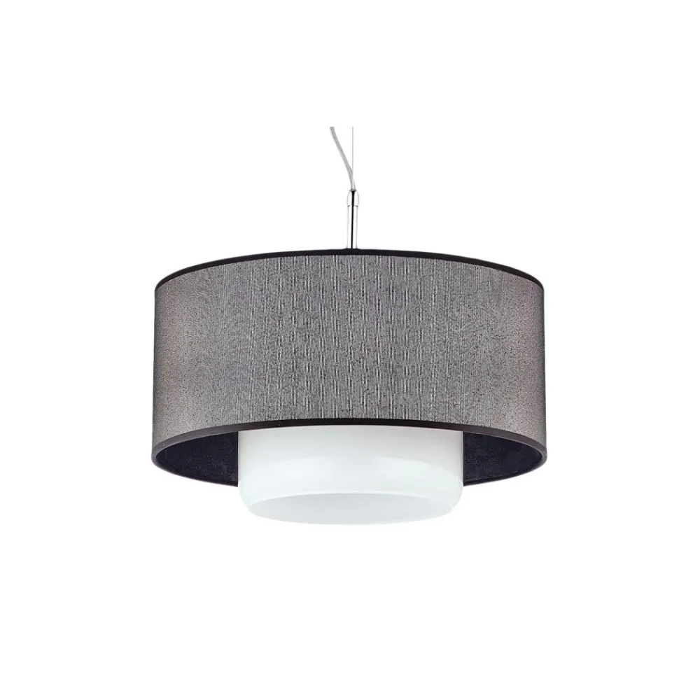 Lampa Wisząca AVEO Czarny Biały Abażur Szklany Klosz 1xE27 35 cm * Jupiter Clearance