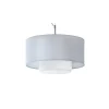 Lampa Wisząca AVEO Srebrny Biały Abażur Szklany Klosz 1xE27 35 cm * Jupiter New