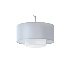 Lampa Wisząca AVEO Srebrny Biały Abażur Szklany Klosz 1xE27 35 cm * Jupiter New