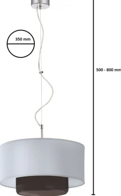 Lampa Wisząca AVEO Srebrny Szary Abażur Szklany Klosz 1xE27 35 cm * Jupiter Sale