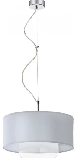Lampa Wisząca AVEO Srebrny Transparentny Abażur Szklany Klosz 1xE27 35 cm * Jupiter Best