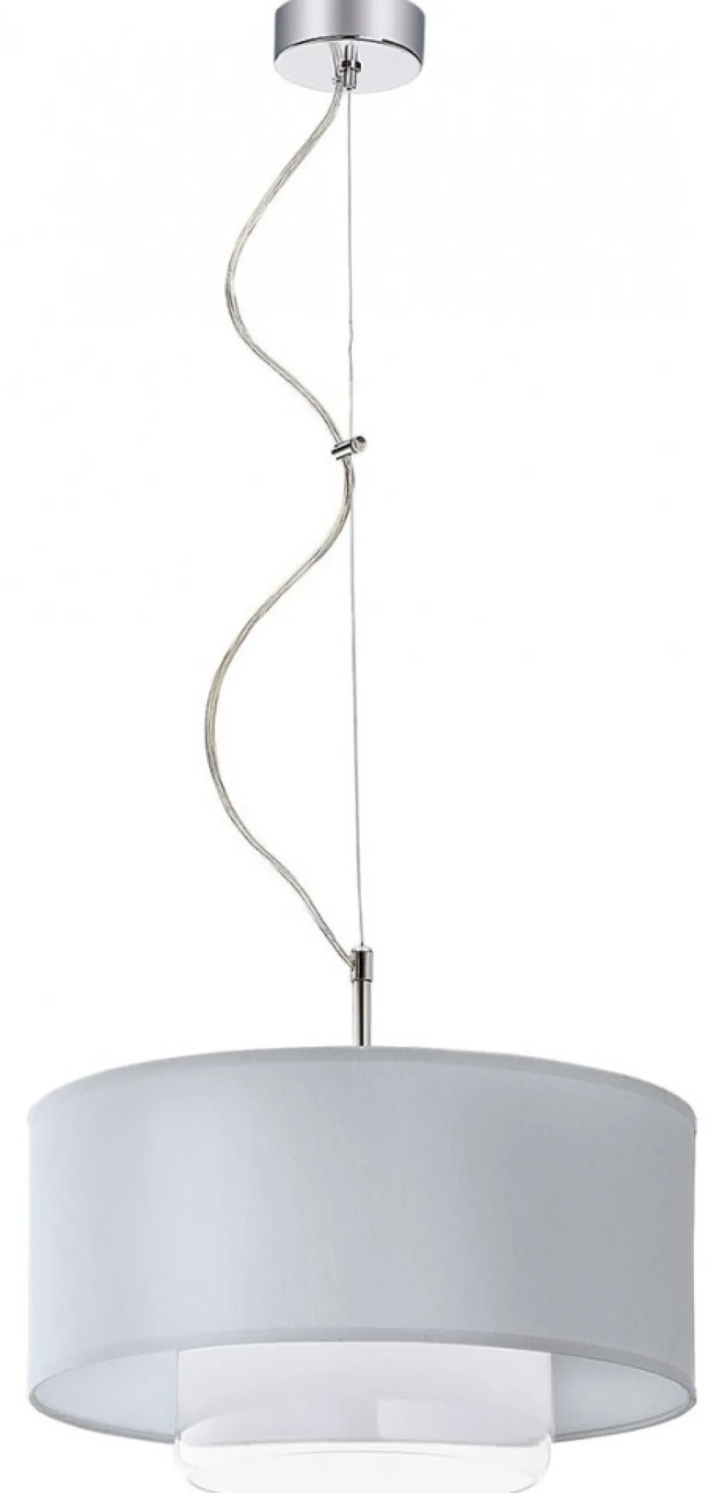 Lampa Wisząca AVEO Srebrny Transparentny Abażur Szklany Klosz 1xE27 35 cm * Jupiter Best