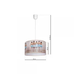 Lampa Wisząca BALLERINA Biały Różowy Abażur 1xE27 30cm * Eko-light New
