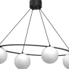 Lampa Wisząca BALLO Czarny Złoty Szklany Klosz 4xE27 * Luminex