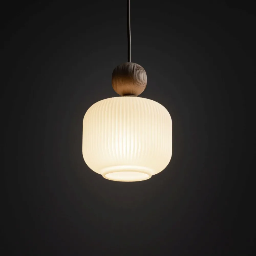 Lampa wisząca BALLO sabia beżowa klosz biały 1xE14 15 cm * TK Lighting Outlet