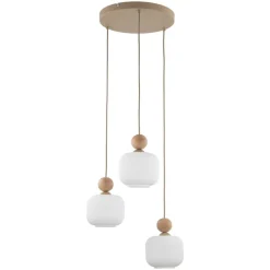 Lampa wisząca BALLO sabia beżowa klosz biały 3xE14 * TK Lighting Hot