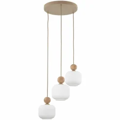Lampa wisząca BALLO sabia beżowa klosz biały 3xE14 * TK Lighting Hot