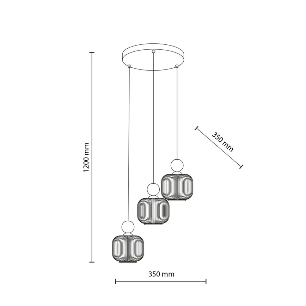 Lampa wisząca BALLO sabia beżowa klosz biały 3xE14 * TK Lighting Hot