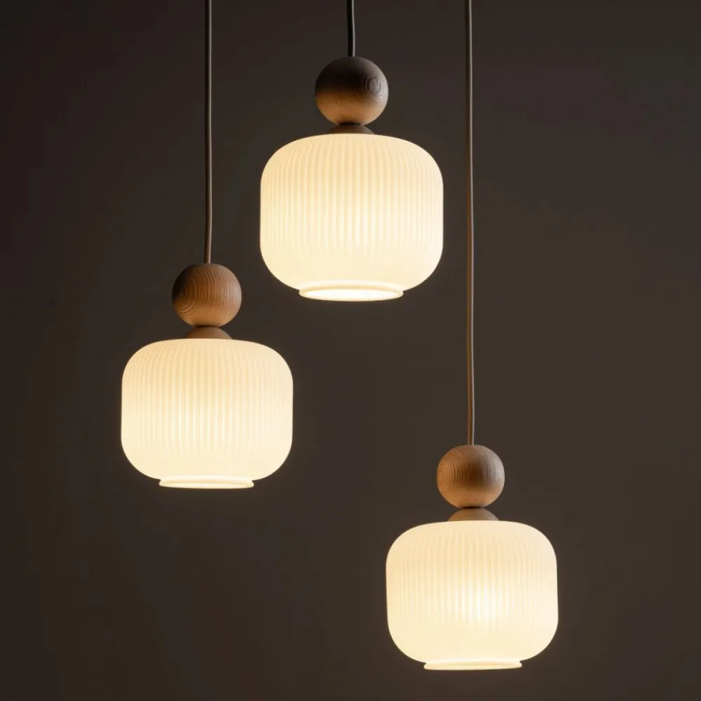 Lampa wisząca BALLO sabia beżowa klosz biały 3xE14 * TK Lighting Hot