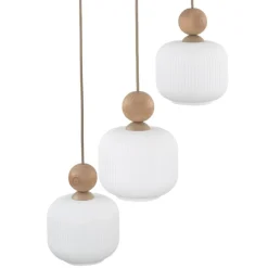 Lampa wisząca BALLO sabia beżowa klosz biały 3xE14 * TK Lighting Hot