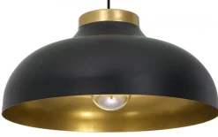 Lampa Wisząca BASCA Czarny Złoty Metalowy Klosz 1xE27 40cm * Luminex Best