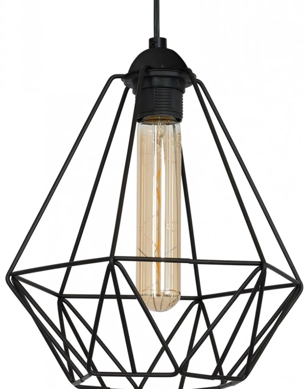 Lampa Wisząca BASKET NEW Czarny Metalowy Klosz 1xE27 25cm * Luminex New