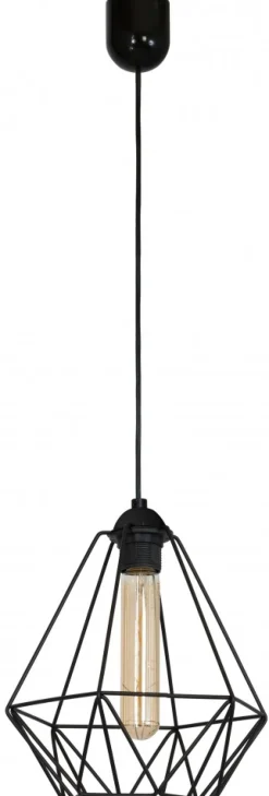 Lampa Wisząca BASKET NEW Czarny Metalowy Klosz 1xE27 25cm * Luminex New