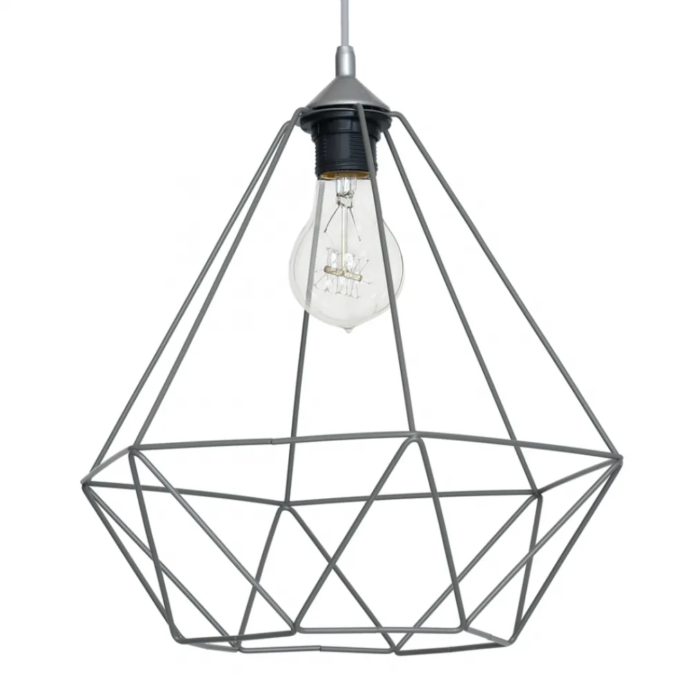 Lampa Wisząca BASKET Szary Metalowy Klosz 1xE27 35cm * Eko-light Clearance