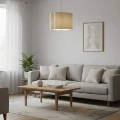 Lampa wisząca beżowa a la len 35x35x25 cm * GIFTDECOR Online