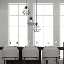 Lampa Wisząca BERGEN Czarny Metalowy Klosz 3xE27 Plafon * Luminex Best