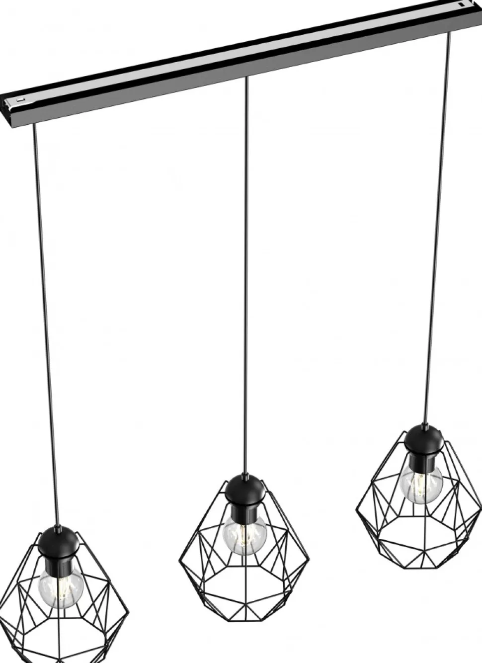 Lampa Wisząca BERGEN Czarny Metalowy Klosz 3xE27