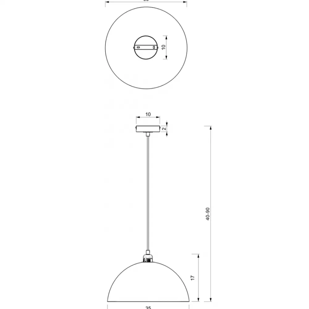 Lampa Wisząca BETA Czarny Biały Metalowy Klosz 1xE27 35cm * Eko-light Clearance