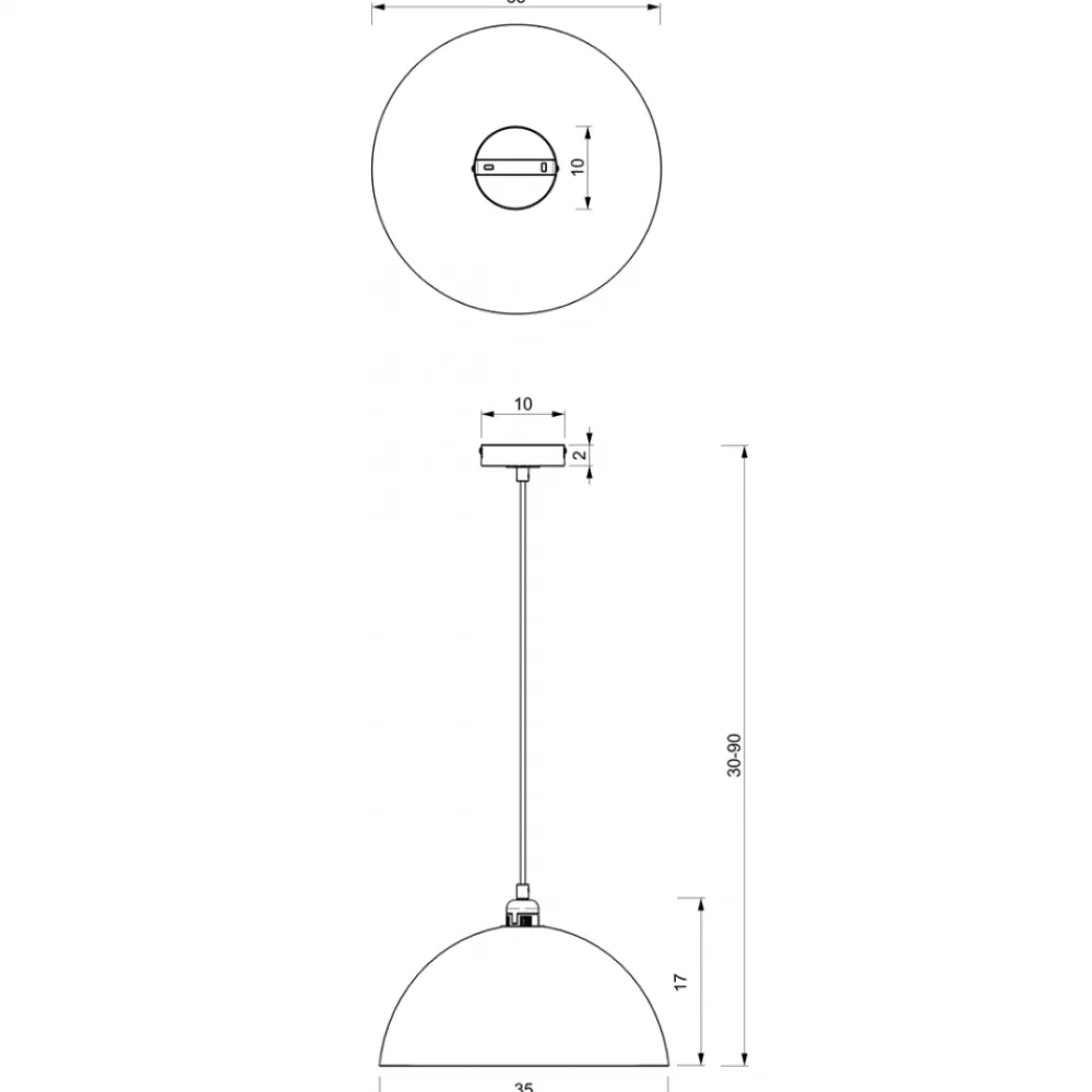 Lampa Wisząca BETA Czarny Złoty Metalowy Klosz 1xE27 35cm * Eko-light Sale