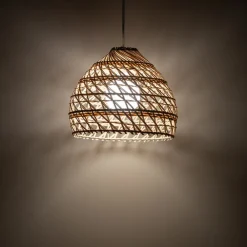 Lampa Wisząca BOHO Biały Brązowy Abażur 1xE27 30cm * Nowodvorski Clearance