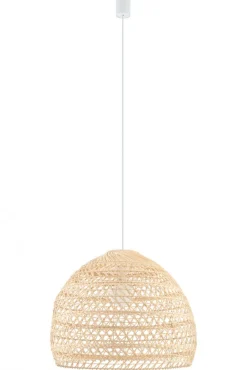 Lampa Wisząca BOHO Biały Brązowy Abażur 1xE27 43cm