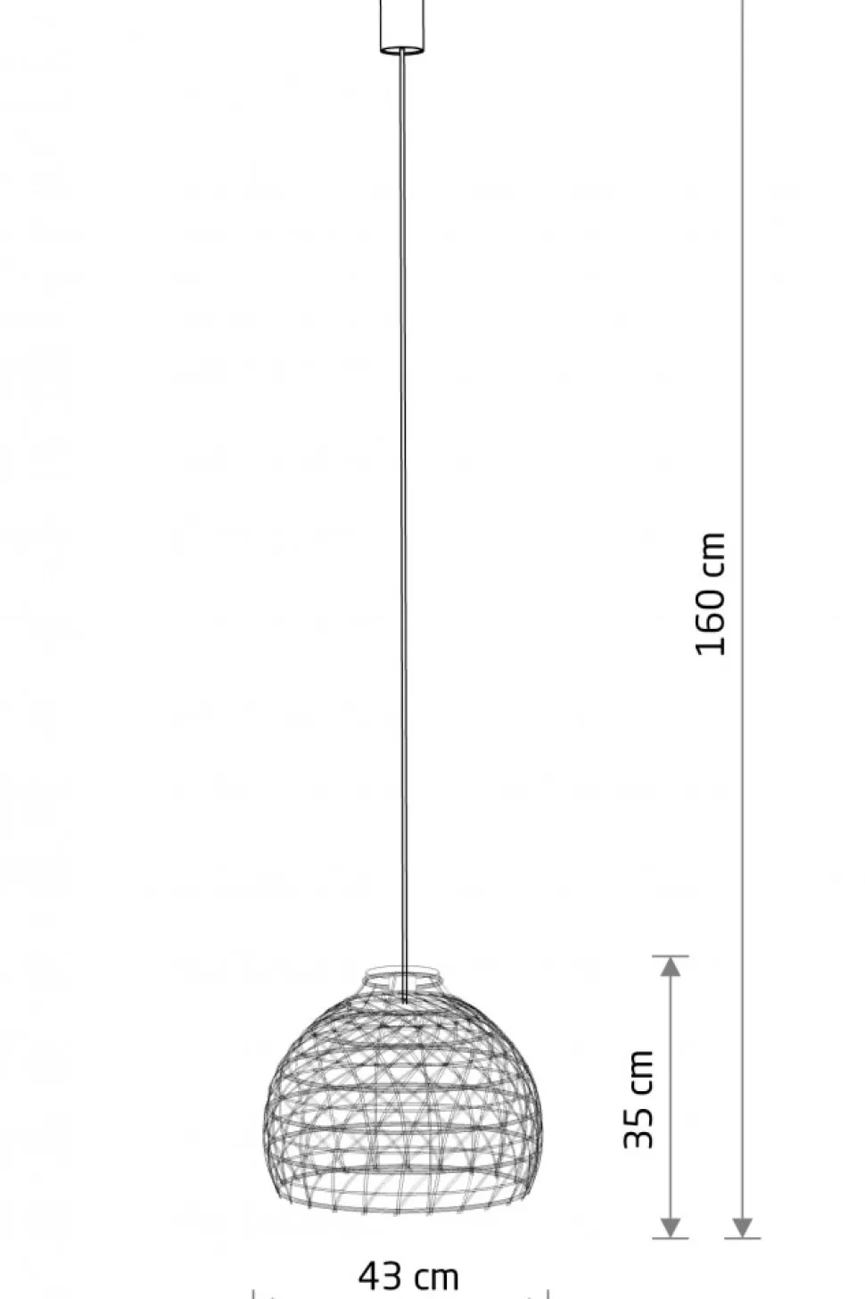 Lampa Wisząca BOHO Biały Brązowy Abażur 1xE27 43cm