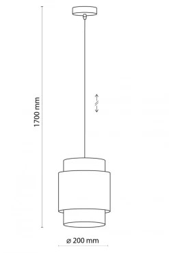Lampa Wisząca BOHO Czarny Beżowy Abażur 1xE27 20 cm * TK Lighting New