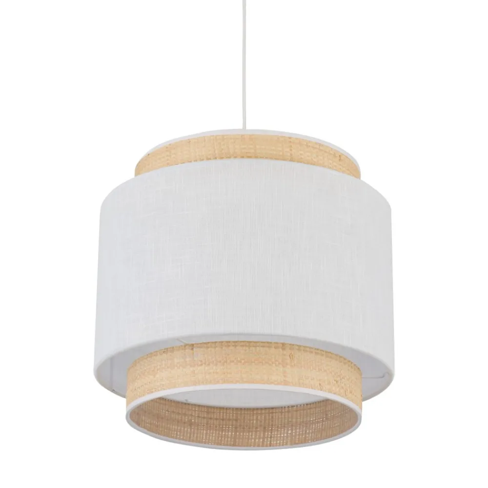 Lampa Wisząca BOHO NEW Biały Beżowy Abażur 1xE27 38cm * TK Lighting Outlet
