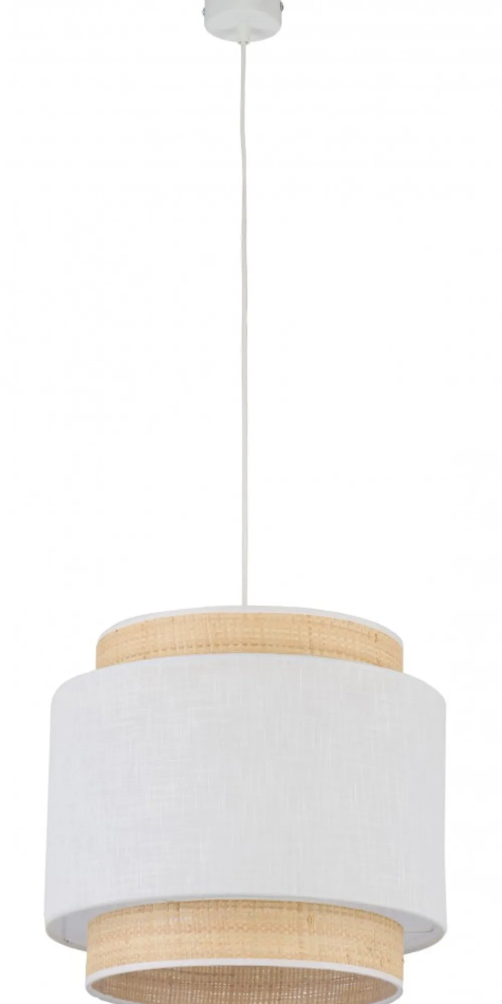 Lampa Wisząca BOHO NEW Biały Beżowy Abażur 1xE27 38cm * TK Lighting Outlet
