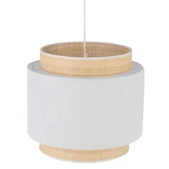 Lampa Wisząca BOHO NEW Biały Beżowy Abażur 1xE27 38cm * TK Lighting Outlet