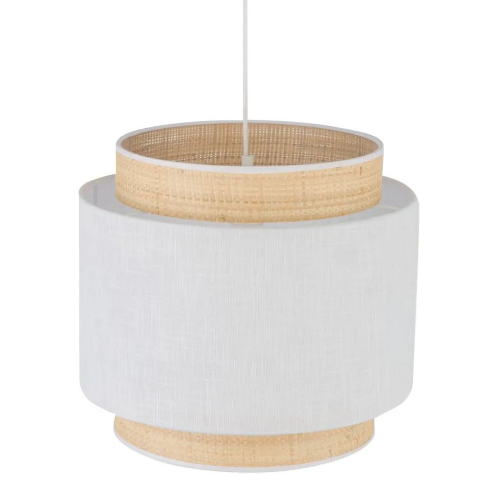 Lampa Wisząca BOHO NEW Biały Beżowy Abażur 1xE27 38cm * TK Lighting Outlet