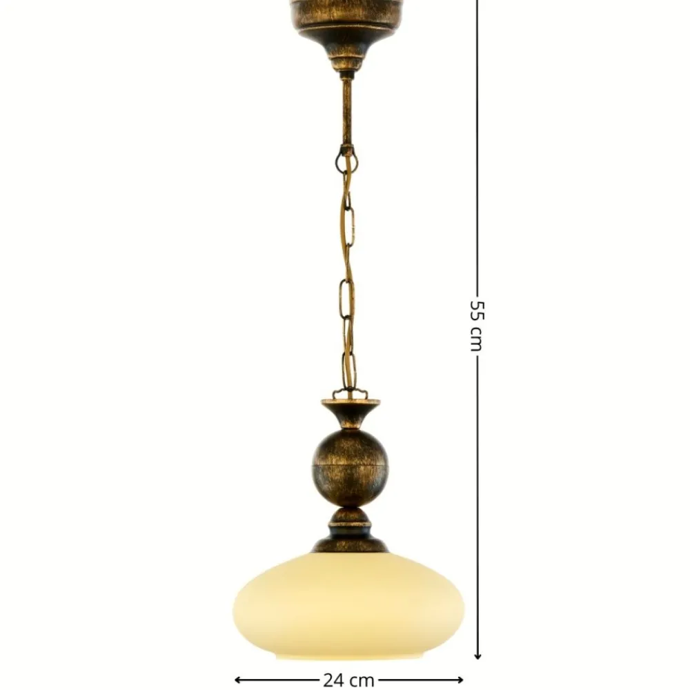 Lampa wisząca BOLERO złoty patynowany 1xE27 * Jupiter Best