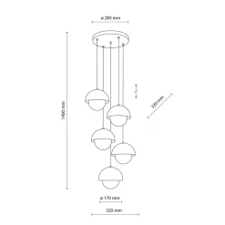 Lampa wisząca BONO ochra 5xG9 * TK Lighting Best