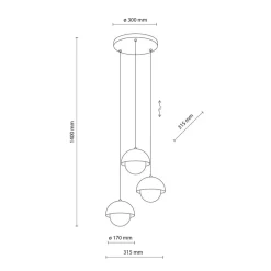Lampa wisząca BONO ochra 3xG9 * TK Lighting Discount
