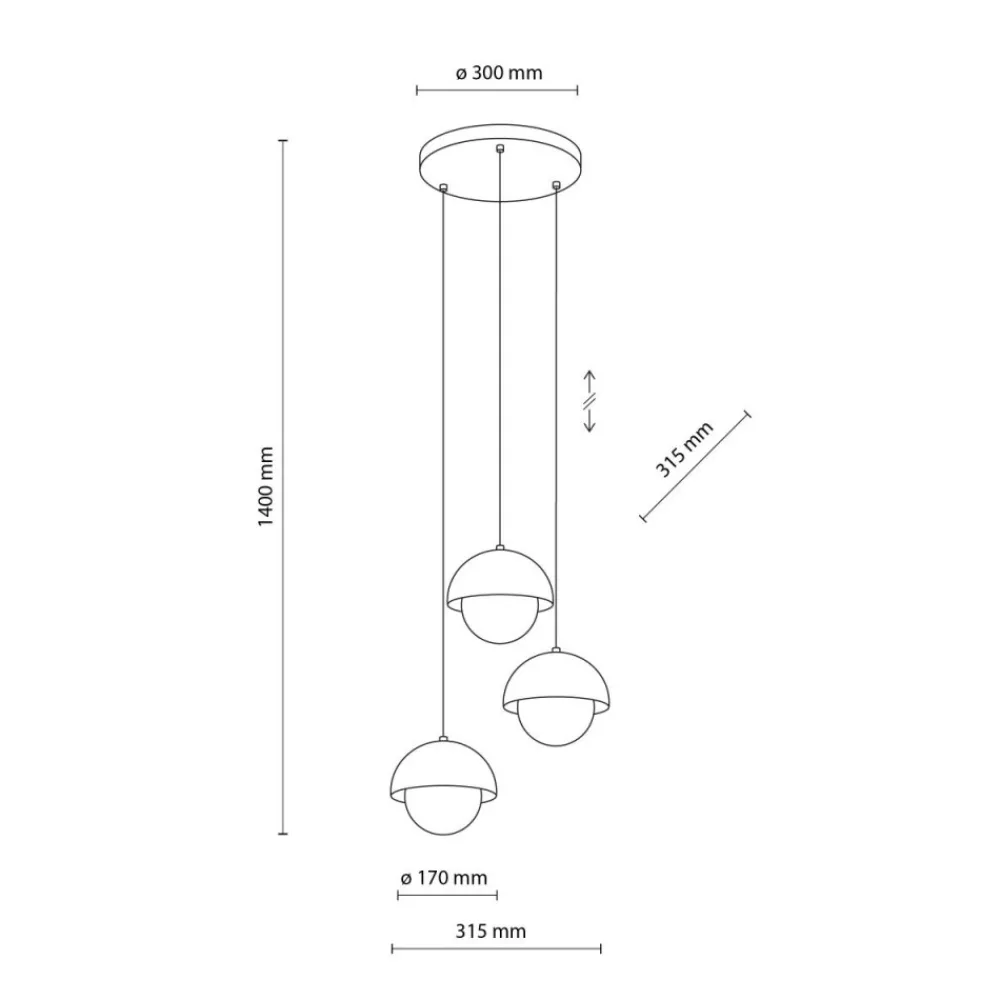 Lampa wisząca BONO ochra 3xG9 * TK Lighting Discount