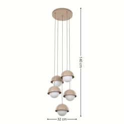 Lampa wisząca BONO sabia beżowa 5xG9 * TK Lighting Hot