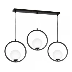 Lampa Wisząca BOSTON Czarny Szklane Klosze 3xE14 * Eko-light Clearance