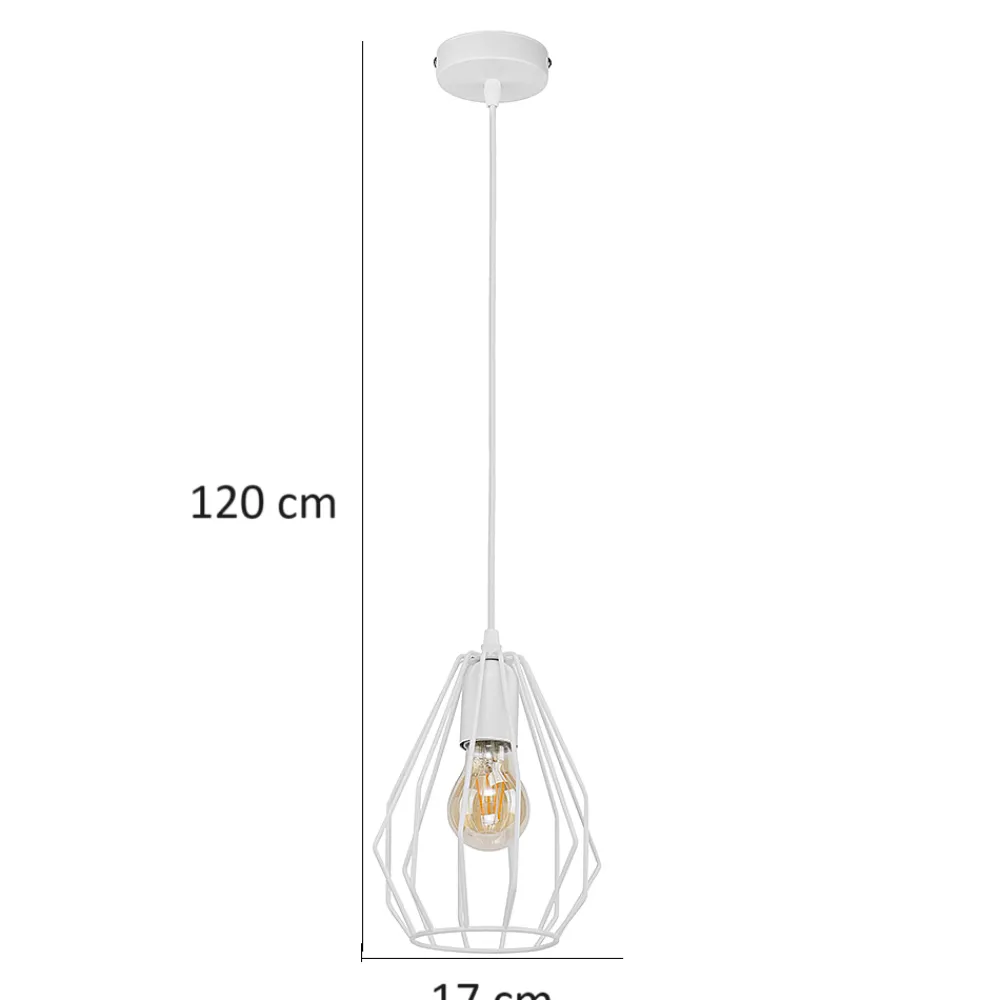 Lampa Wisząca BRYLANT Biały Metalowy Klosz 1xE27 * TK Lighting New